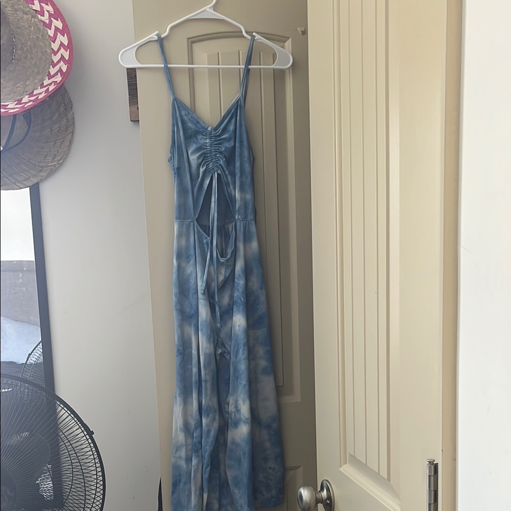 Blue Tie-Dye Maxi Dress